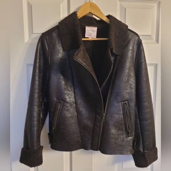 Saks Fifth Avenue brown shearling coat - Picture 1 of 3